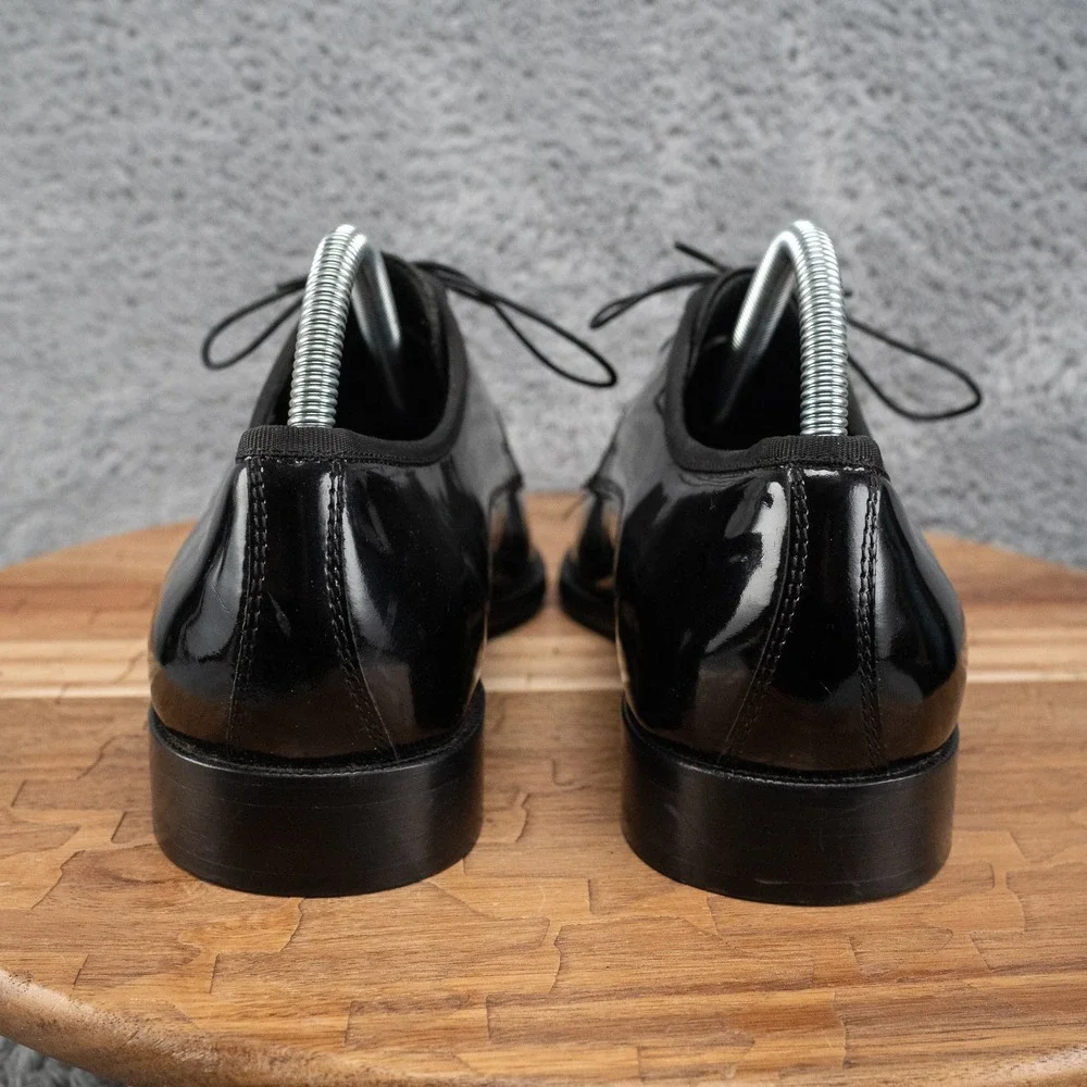 Men's 8.5 M PRONTO UOMO Black Patent Leather Derby Tuxedo Formal Prom Shoes